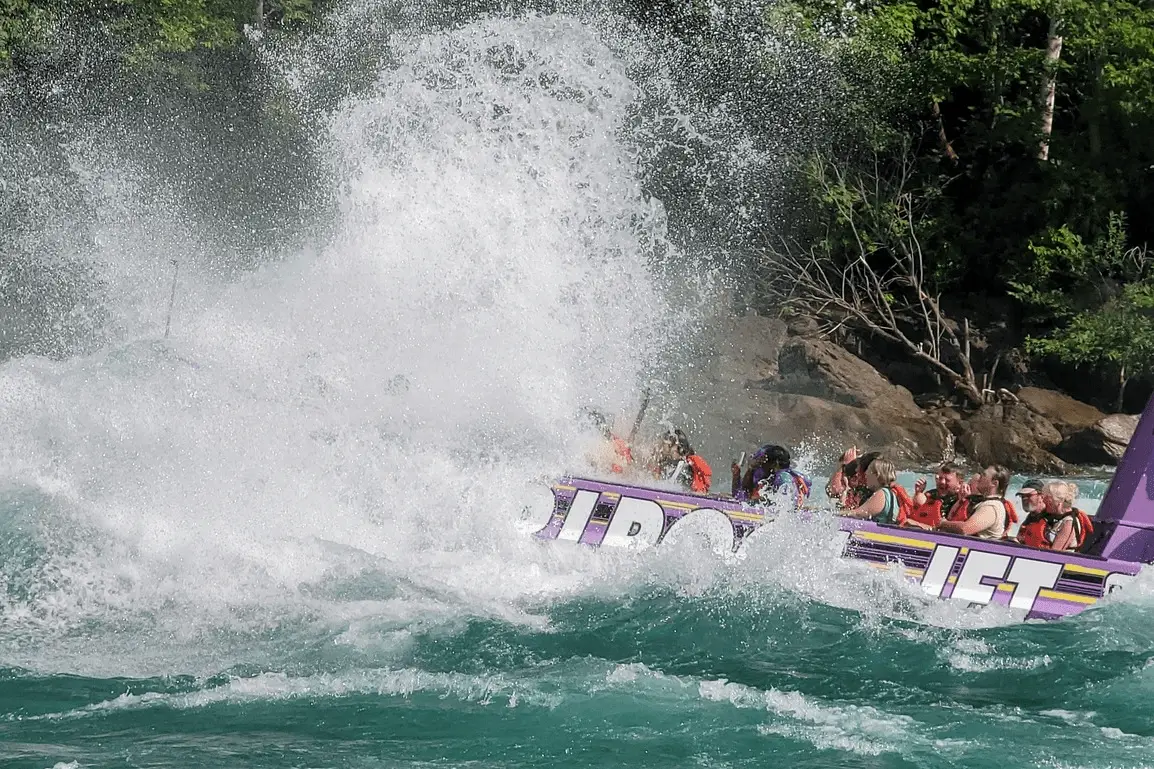 Whirlpool Jet Boat Tours Niagara River Rapids. Niagara Falls, Ontario, Canada.